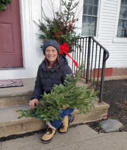 Lisa helping us decorate for Christmas