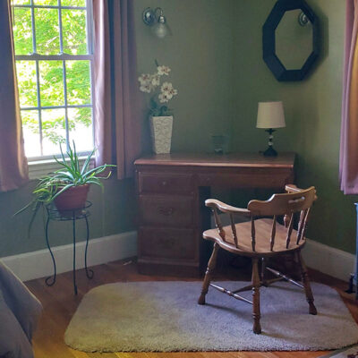 desk in bedroom