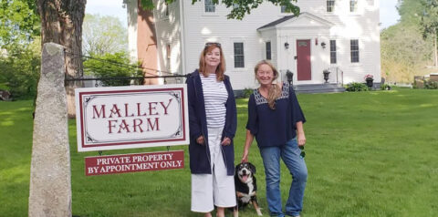 Moné Cassier (right), Karen Della Penta of the David T. and Karen Della Penta Charitable Foundation (left), and Violet (center)